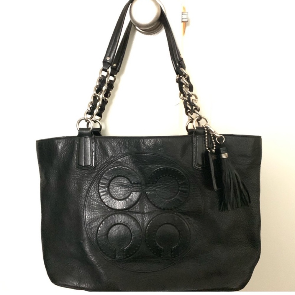 COACH Black Leather Colette Satchel
